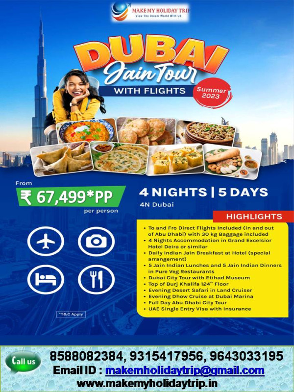 DUBAI JAIN TOUR WITH FLIGHT